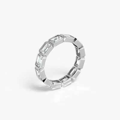 Bezel Emerald Cut Eternity Ring