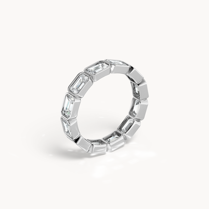 Bezel Emerald Cut Eternity Ring