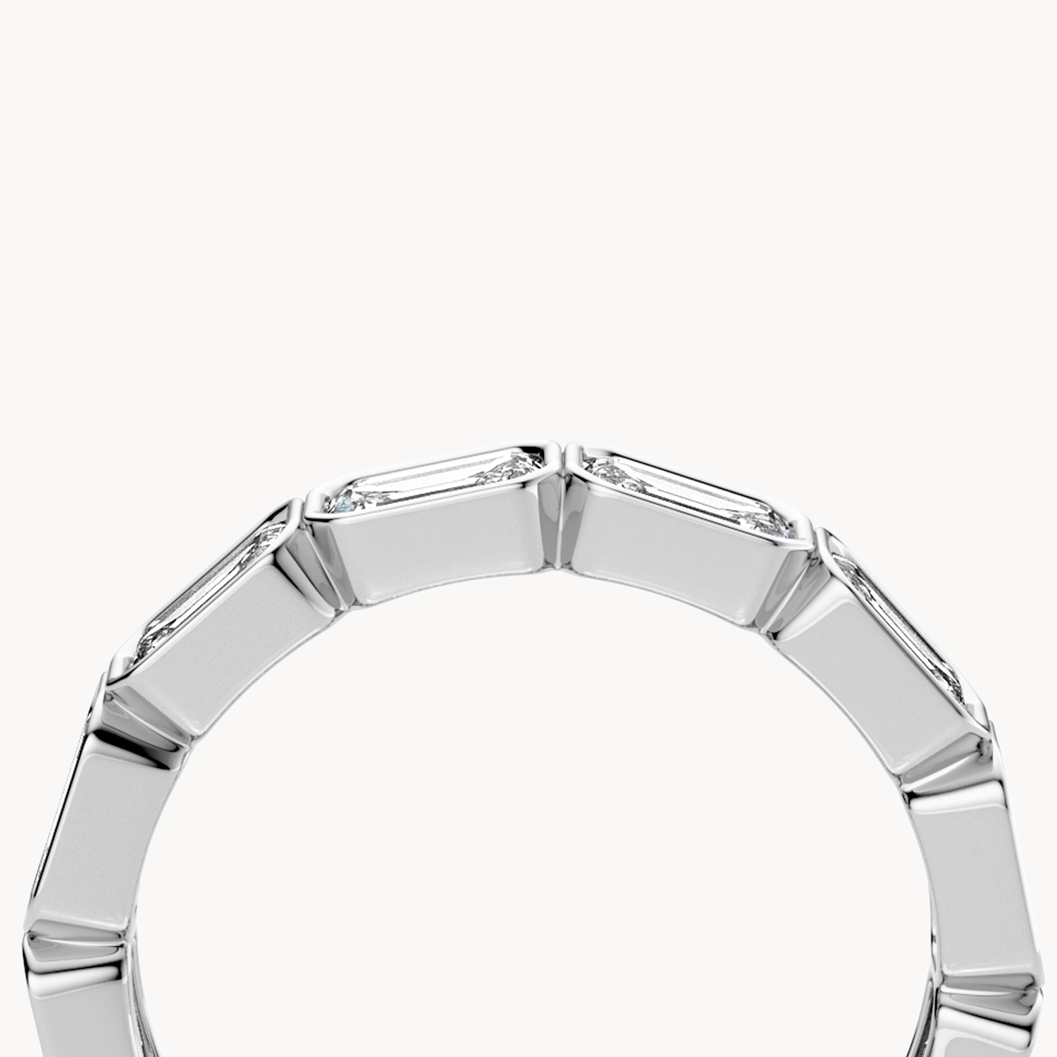 Bezel Emerald Cut Eternity Ring