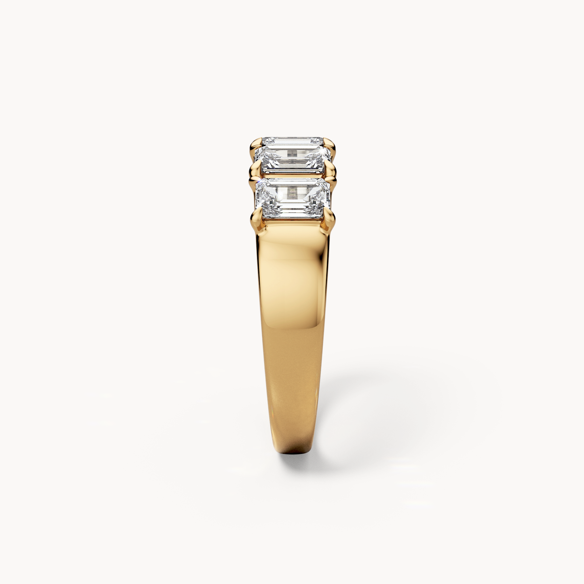 Emerald Cut Line Wedding Band