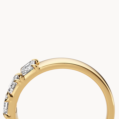 Emerald Cut Line Wedding Band