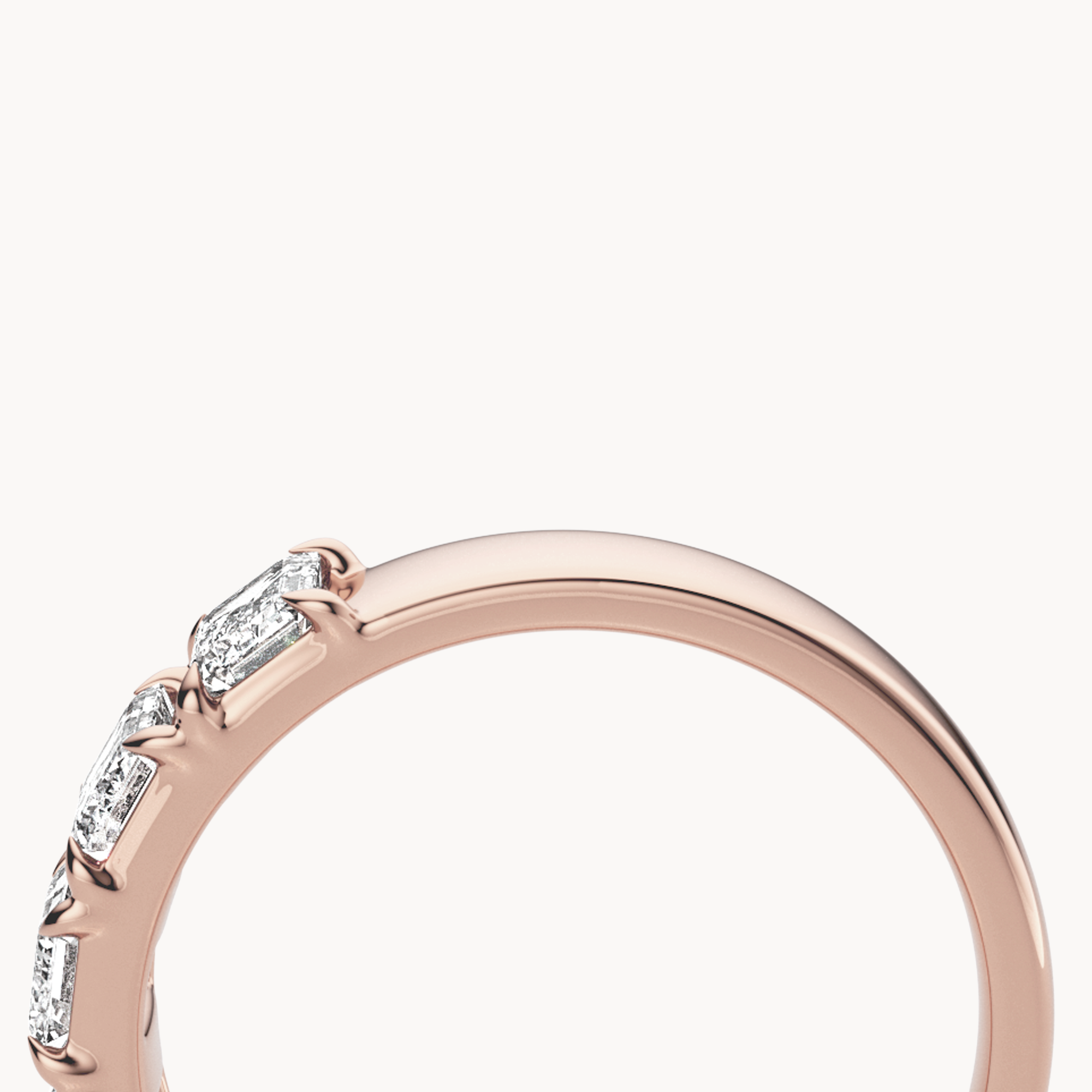 Emerald Cut Line Wedding Band