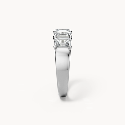 Emerald Cut Line Wedding Band