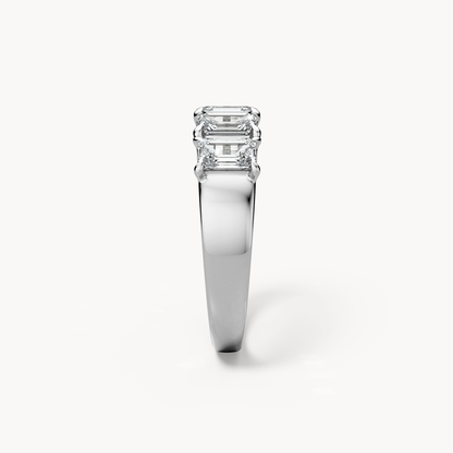 Emerald Cut Line Wedding Band