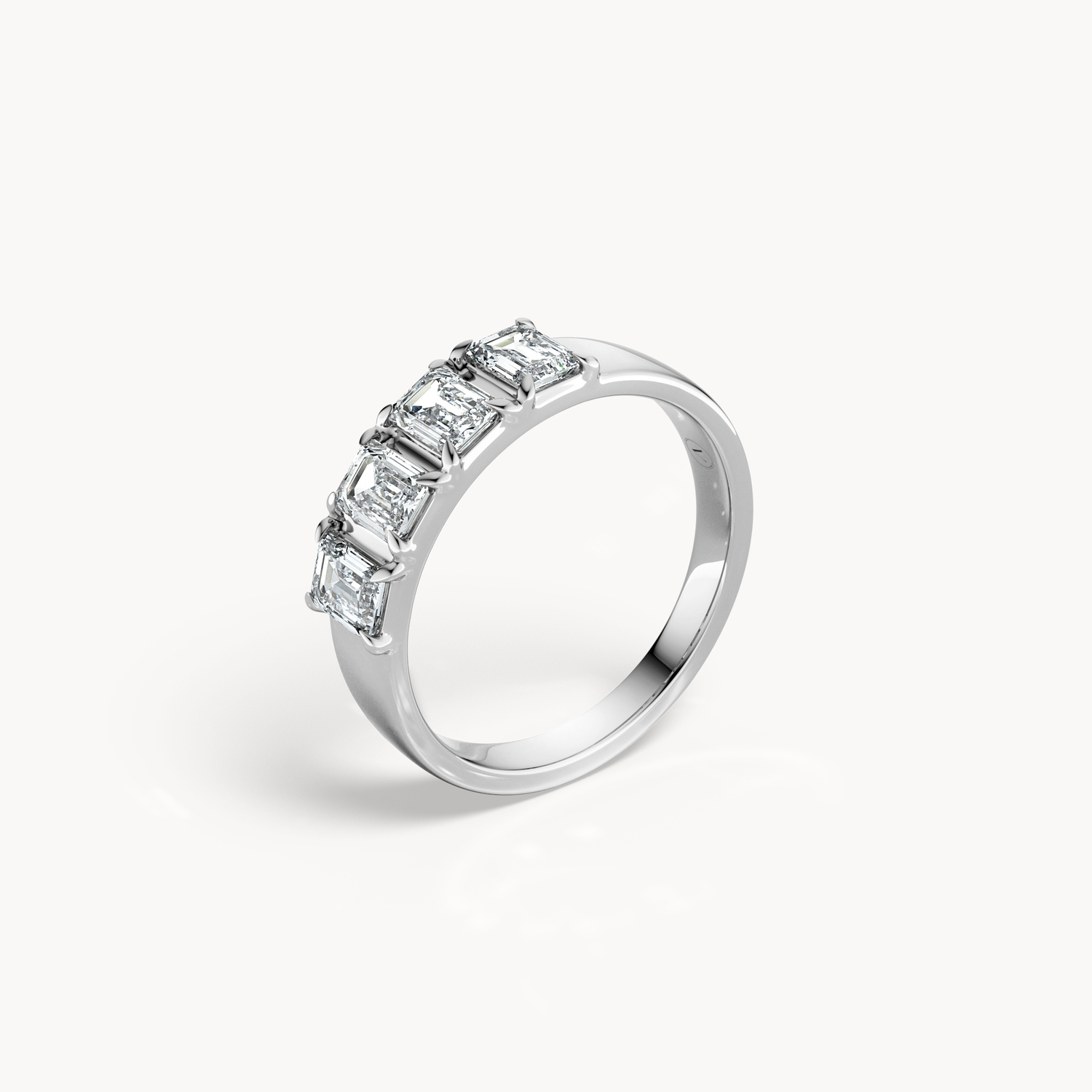 Emerald Cut Line Wedding Band