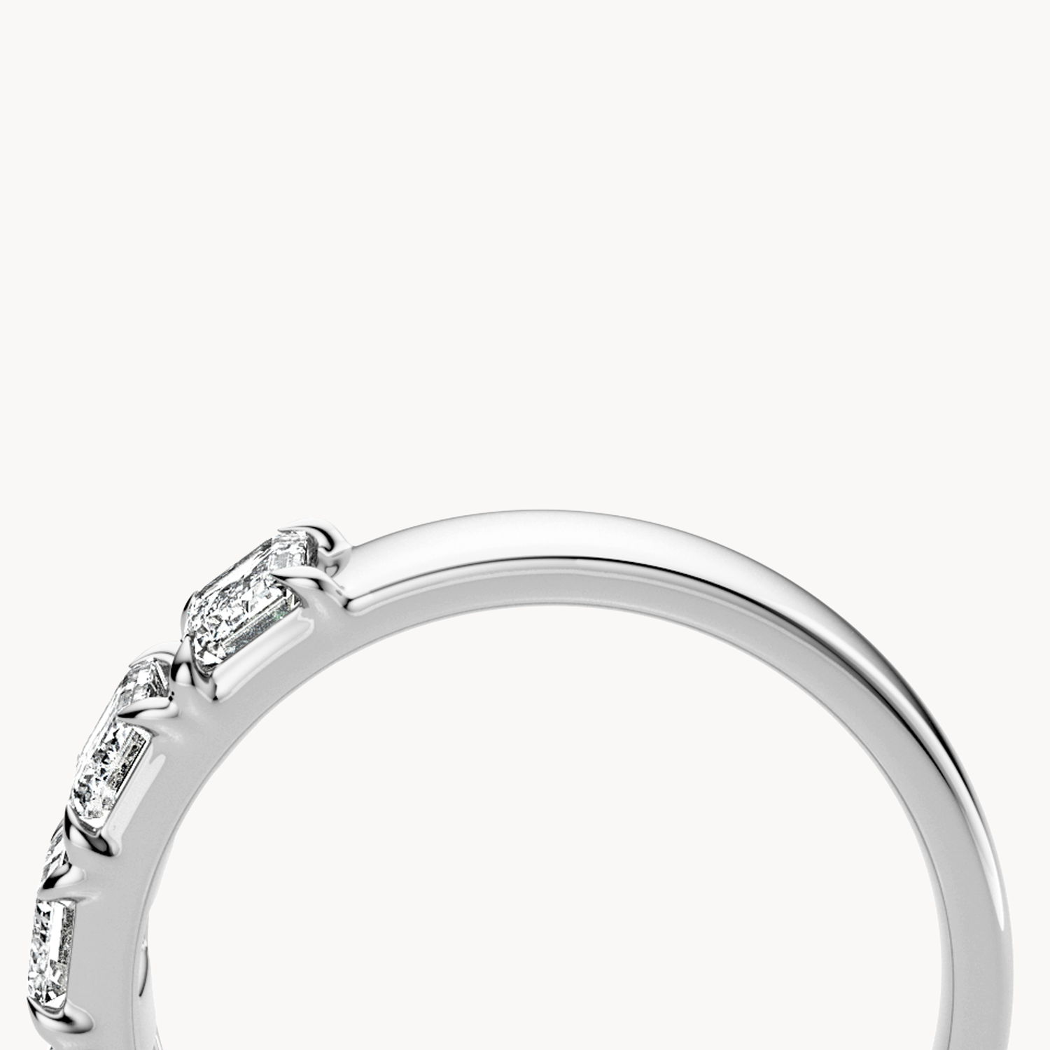 Emerald Cut Line Wedding Band