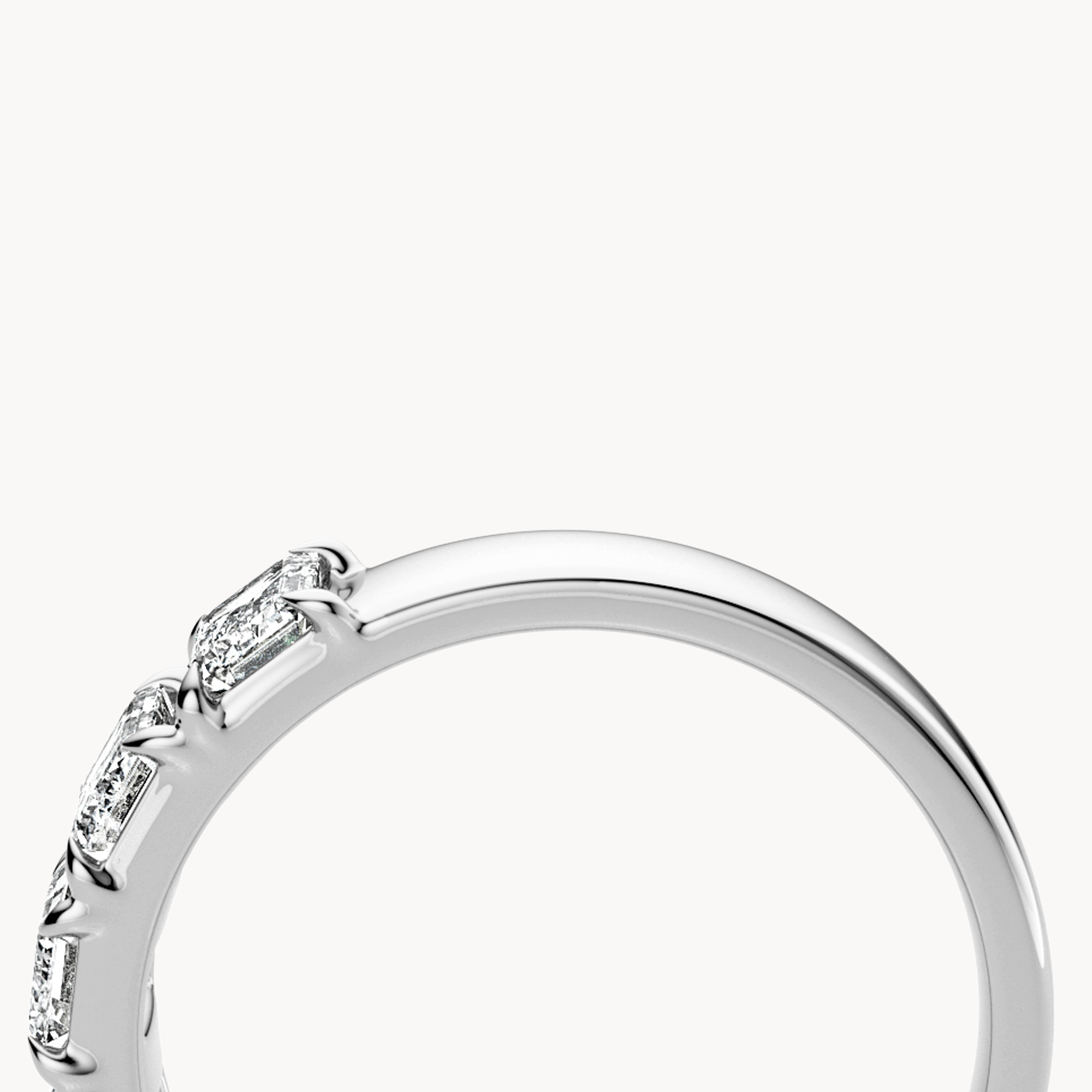 Emerald Cut Line Wedding Band