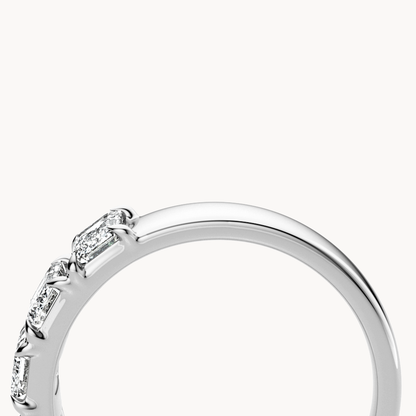 Emerald Cut Line Wedding Band