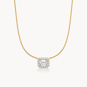 Halo Necklace Emerald