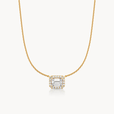Halo Necklace Emerald