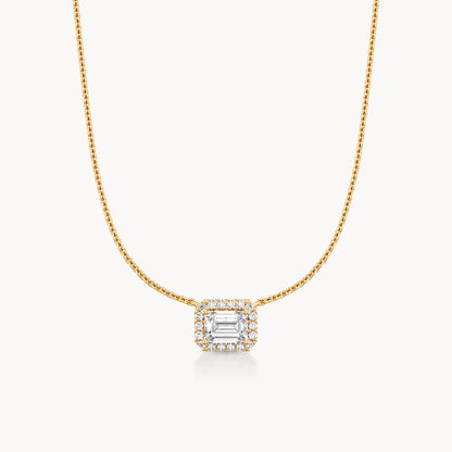 Halo Necklace Emerald