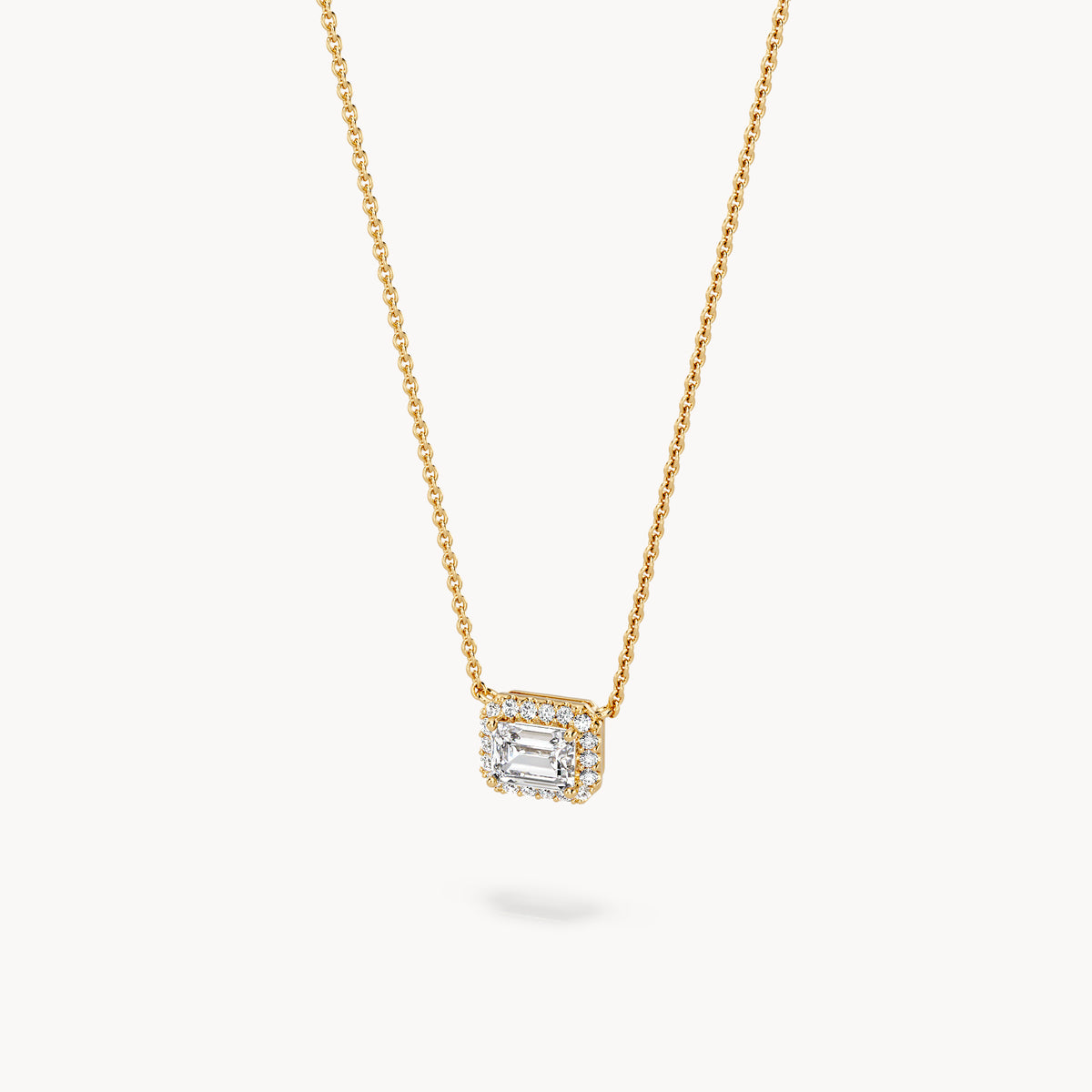 Halo Necklace Emerald