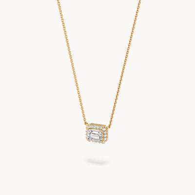 Halo Necklace Emerald