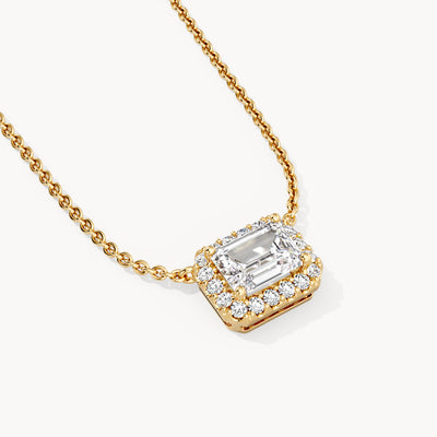 Halo Necklace Emerald