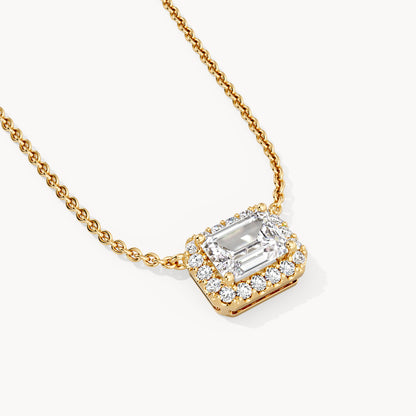 Halo Necklace Emerald