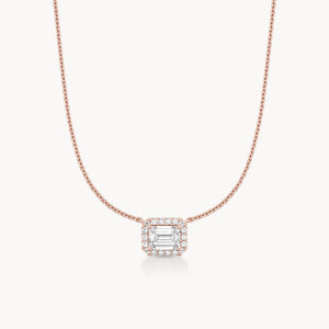 Halo Necklace Emerald