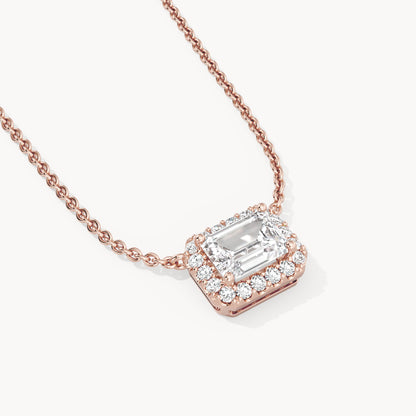 Halo Necklace Emerald