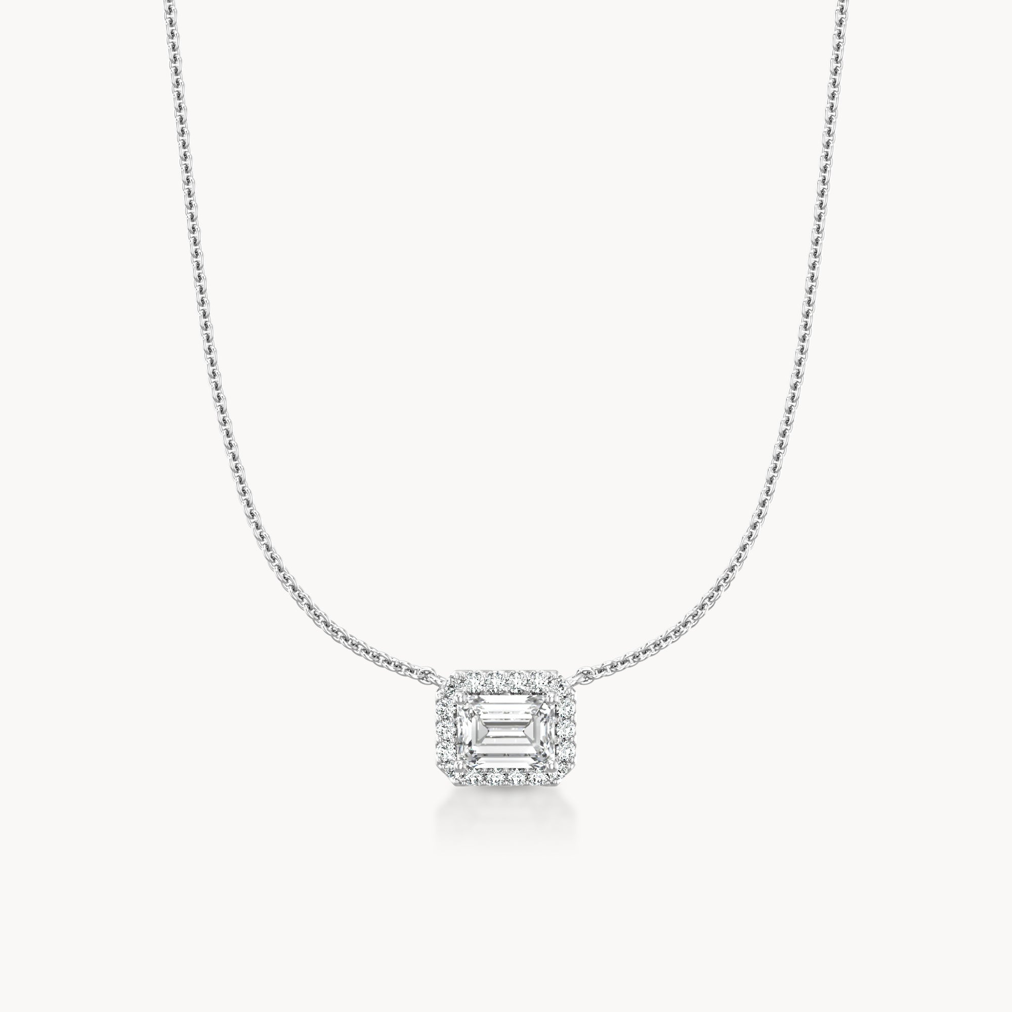 Halo Necklace Emerald