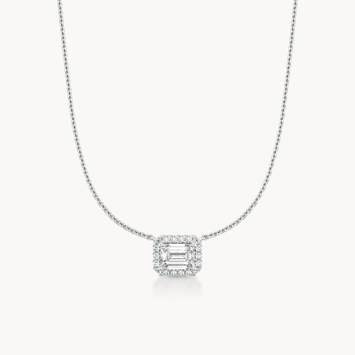 Halo Necklace Emerald