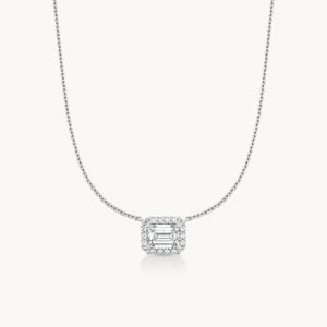 Halo Necklace Emerald