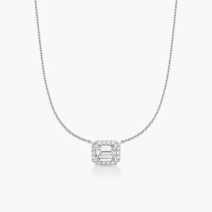 Halo Necklace Emerald