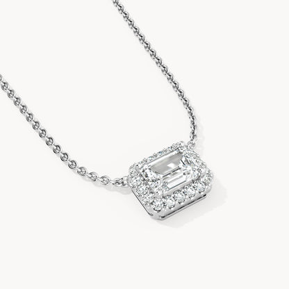 Halo Necklace Emerald