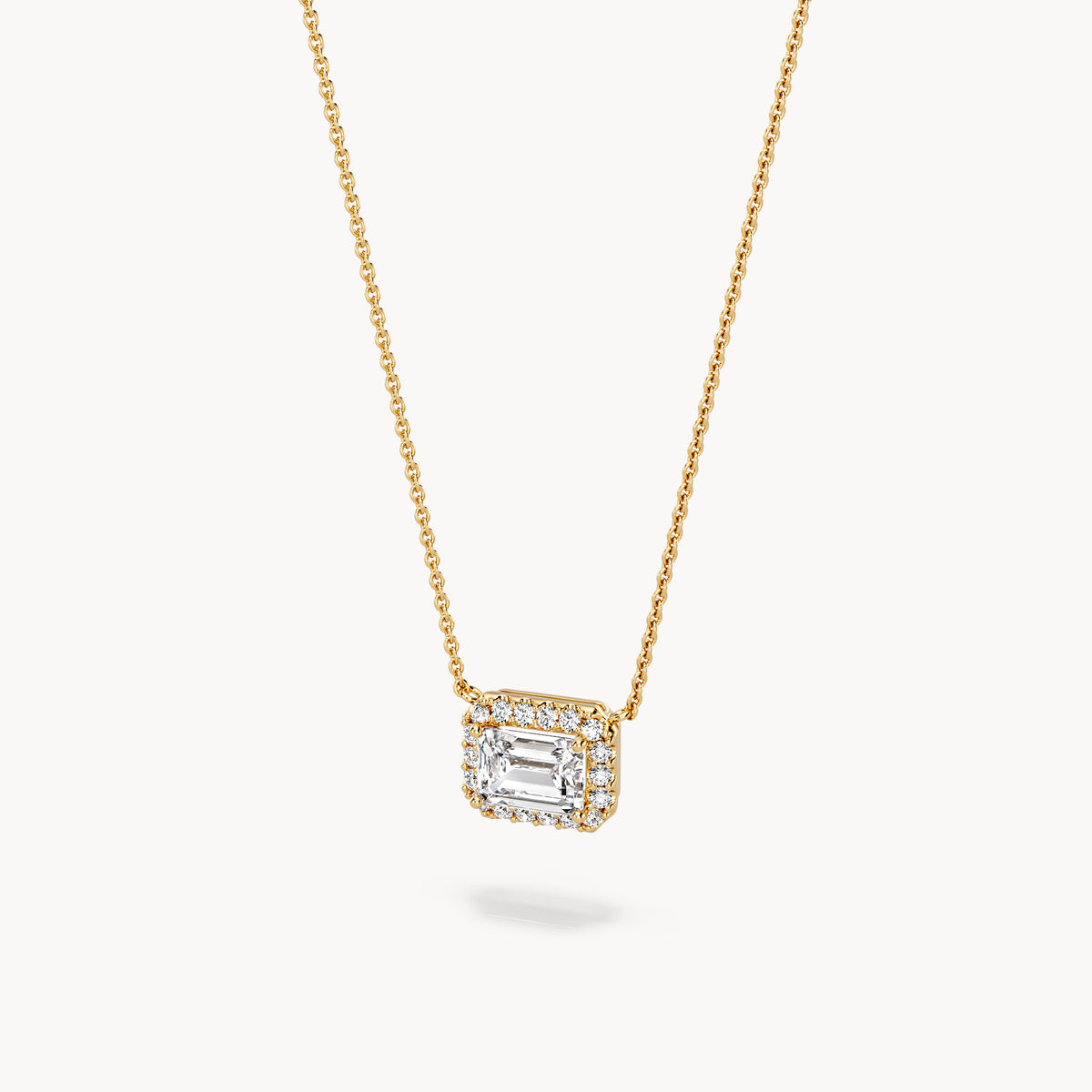 Halo Necklace Emerald