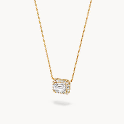 Halo Necklace Emerald