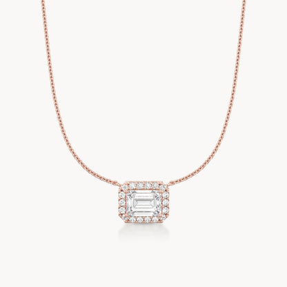 Halo Necklace Emerald