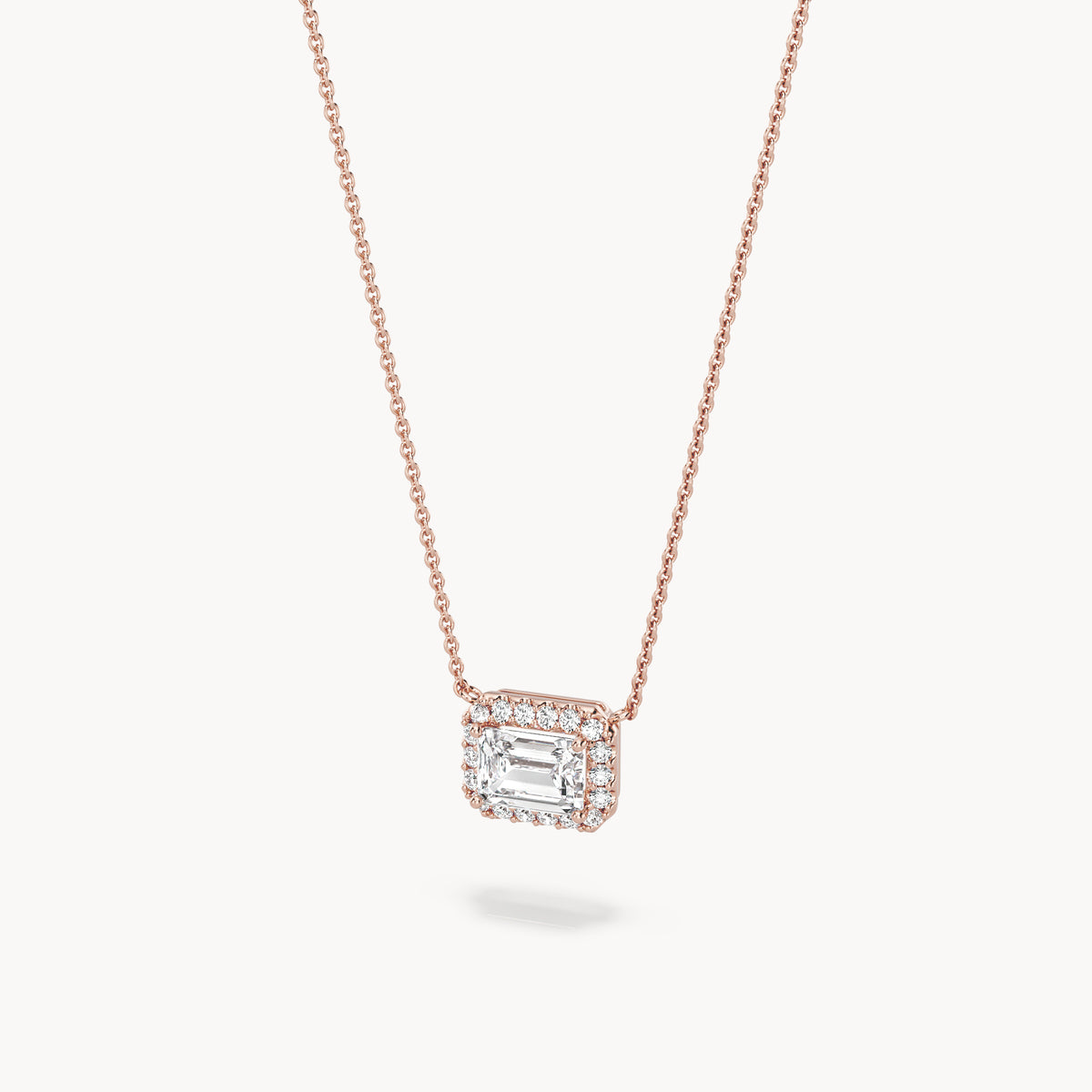 Halo Necklace Emerald
