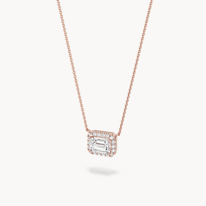 Halo Necklace Emerald