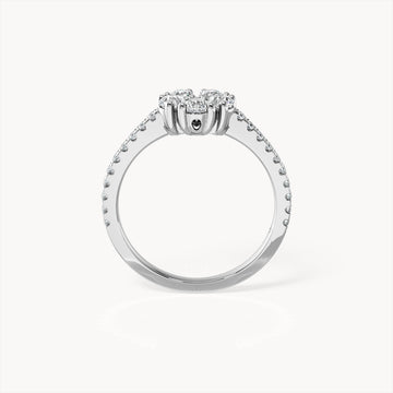 white lily diamonds Lily Pavé Ring (0,74ct.) | Diamond quality: D-F - VS+ | Lifetime Diamond Guarantee | Recycled rose gold | Created by VEYNOU