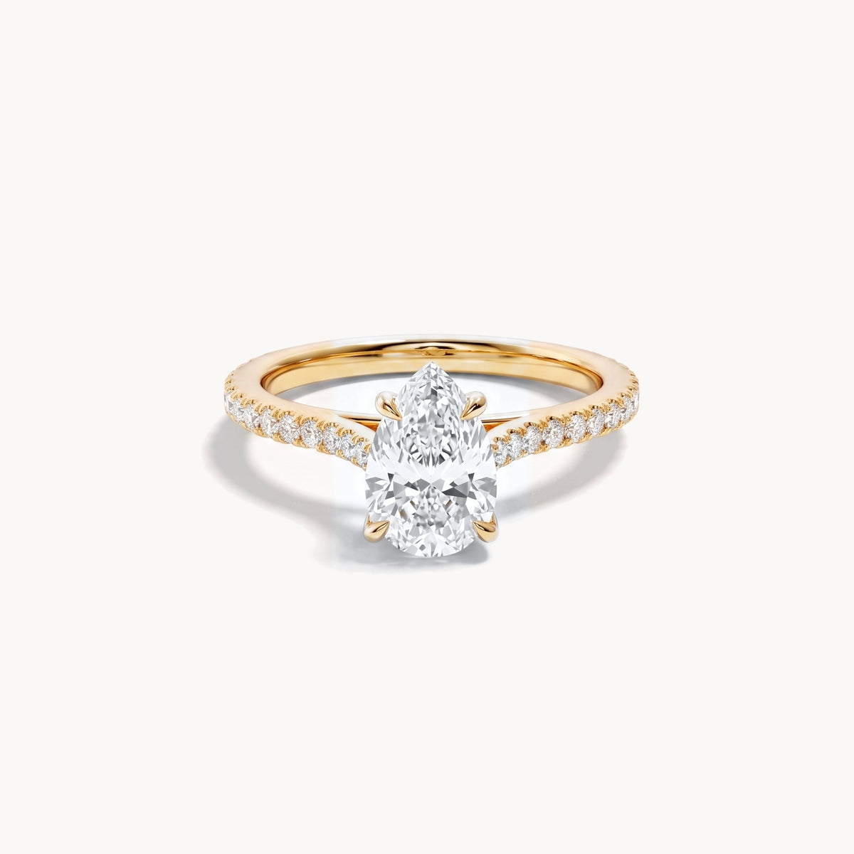Rome Pavé Verlobungsring 0,50ct. in 18kt. Gelbgold, liegend