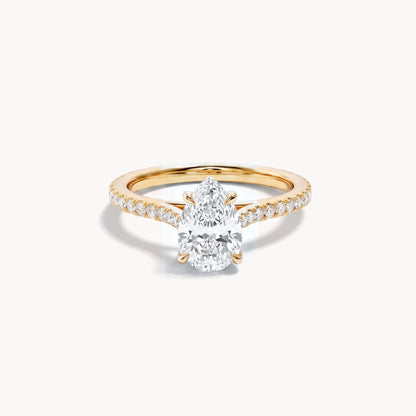 Rome Pavé Verlobungsring 0,50ct. in 18kt. Gelbgold, liegend