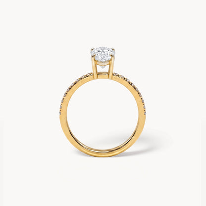 Rome Pavé Verlobungsring 0,50ct. in 18kt. Gelbgold, stehend frontal
