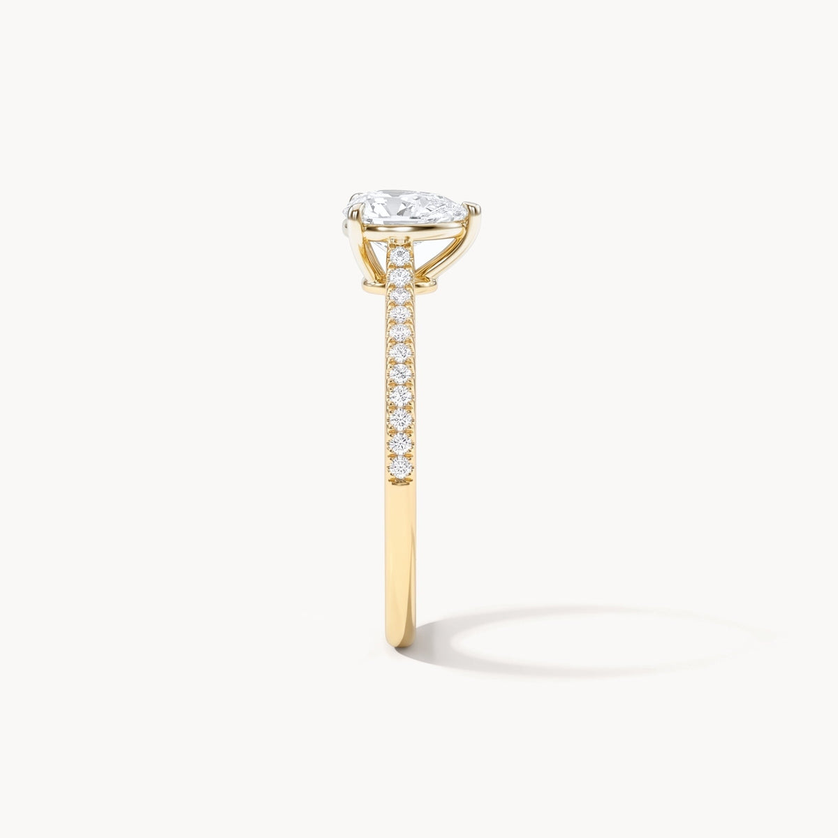 Rome Pavé Verlobungsring 0,50ct. in 18kt. Gelbgold, seitlich