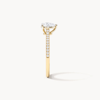 Rome Pavé Verlobungsring 0,50ct. in 18kt. Gelbgold, seitlich