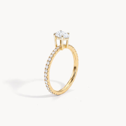Rome Pavé Verlobungsring 0,50ct. in 18kt. Gelbgold, stehend schräg
