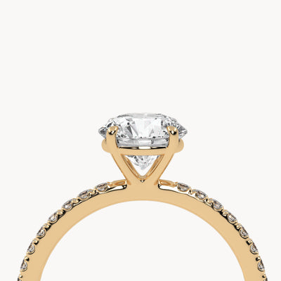Solitaire engagement ring pavé