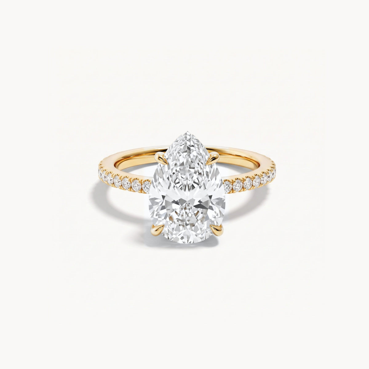 Rome Verlobungsring 3,71ct. in 18kt. Gelbgold, Frontansicht