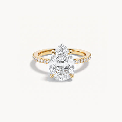 Rome Verlobungsring 3,71ct. in 18kt. Gelbgold, Frontansicht