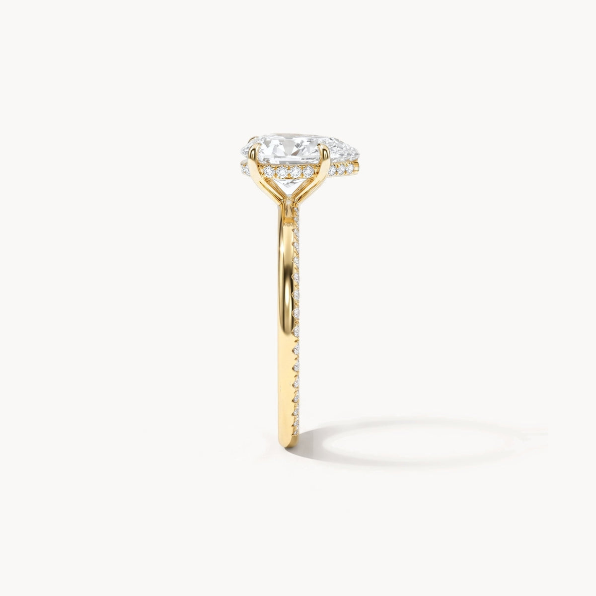 Rome Verlobungsring 3,71ct. in 18kt. Gelbgold, Seitenansicht
