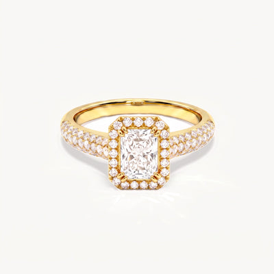 Devon Pavé Verlobungsring 0,86ct. in 18kt. Gelbgold, liegend
