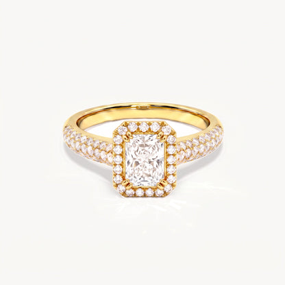 Devon Pavé Verlobungsring 0,86ct. in 18kt. Gelbgold, liegend