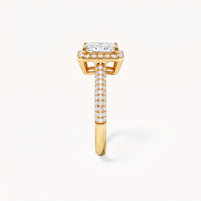 Devon Pavé Verlobungsring 0,86ct. in 18kt. Gelbgold, seitlich