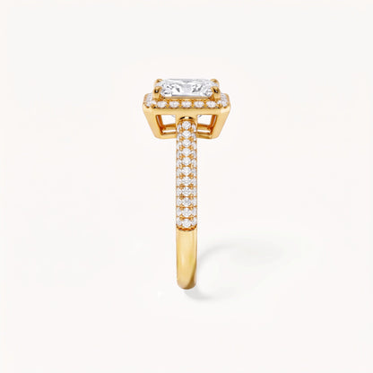 Devon Pavé Verlobungsring 0,86ct. in 18kt. Gelbgold, seitlich