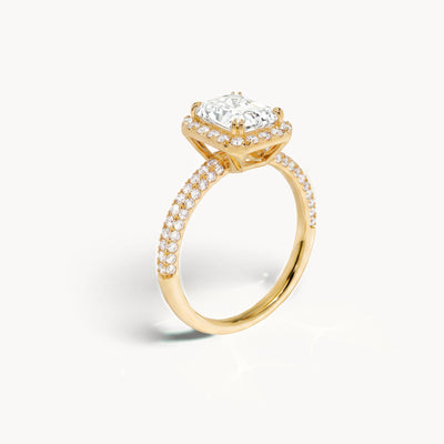 Devon Pavé Verlobungsring 0,86ct. in 18kt. Gelbgold, stehend schräg