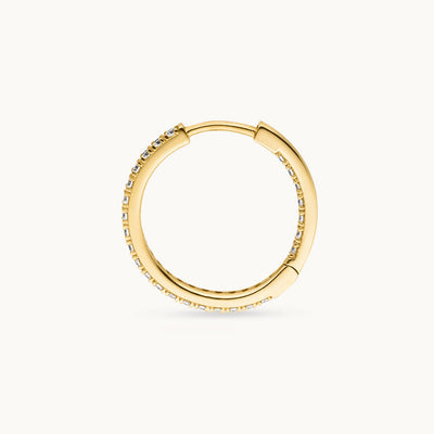 #Metall_14kt. Gelbgold VEYNOU Cleo Creolen in 14kt. Gelbgold mit laborgezüchteten Diamanten seitliche Ansicht