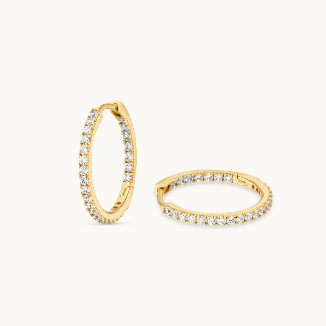 #Metal_14kt. Yellow Gold VEYNOU Cleo Hoops in 14k Yellow Gold with lab-grown diamonds 