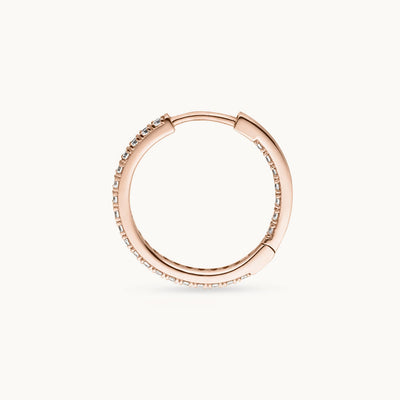 #Metall_14kt. Roségold VEYNOU Cleo Creolen in 14kt. Roségold mit laborgezüchteten Diamanten seitliche Ansicht 